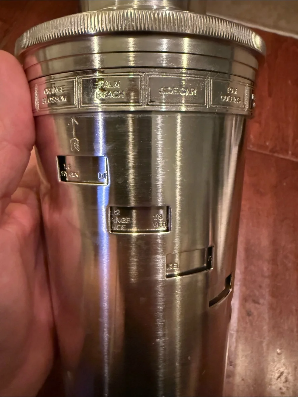 Restoration Hardware Metal Cocktail Shaker Drink Recipe Dial Heavy Duty, Rare!